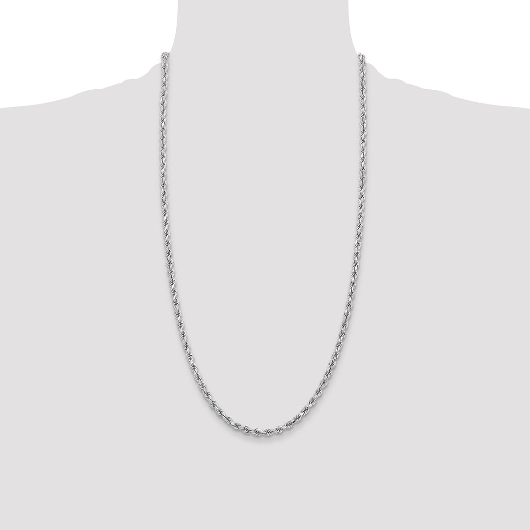 14k White Gold 3.75mm D/C Rope with Lobster Clasp Chain