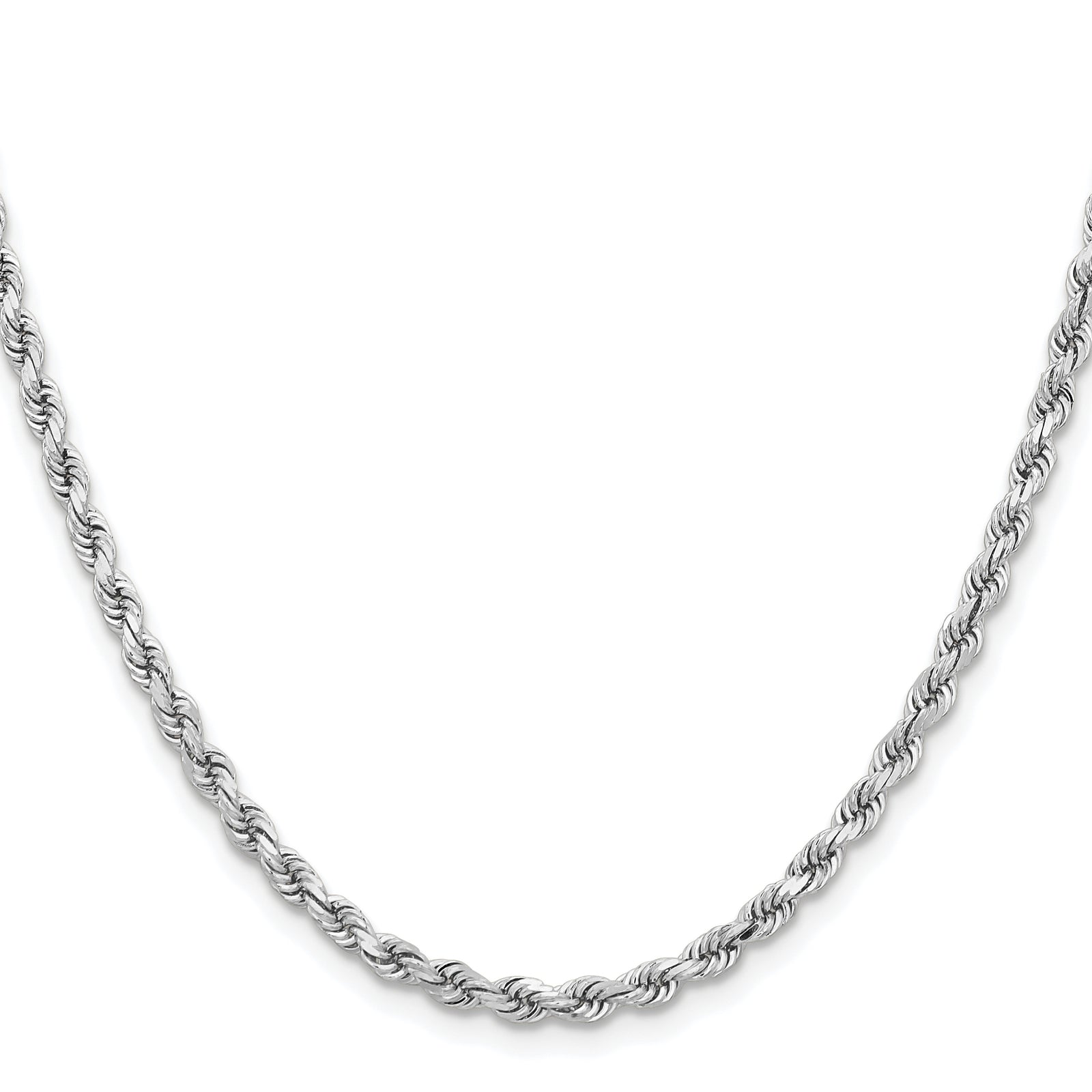 14k White Gold 3.75mm D/C Rope with Lobster Clasp Chain