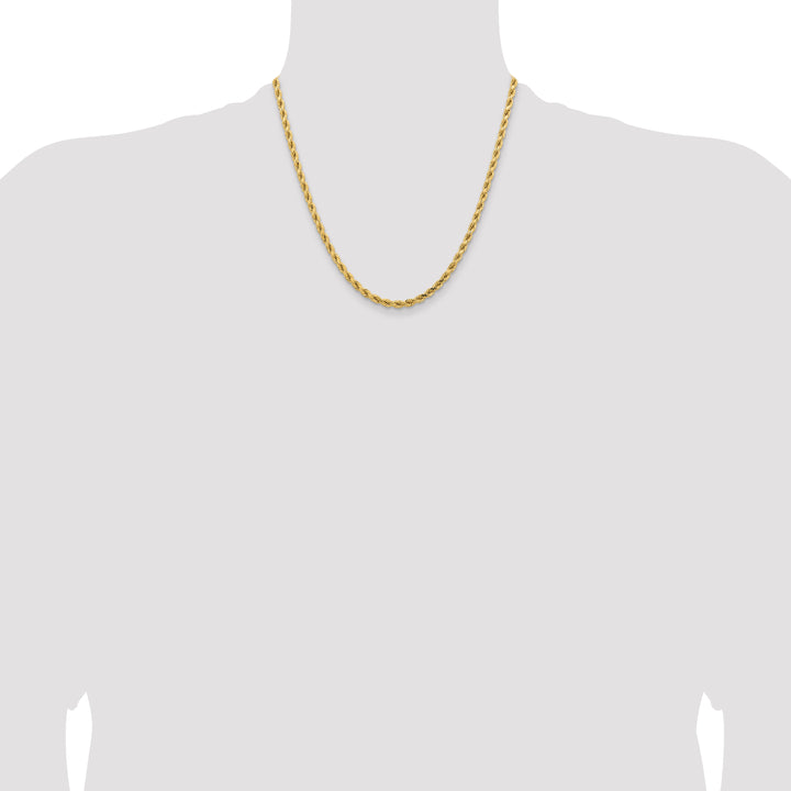 14K 4.25mm D/C Rope with Lobster Clasp Chain