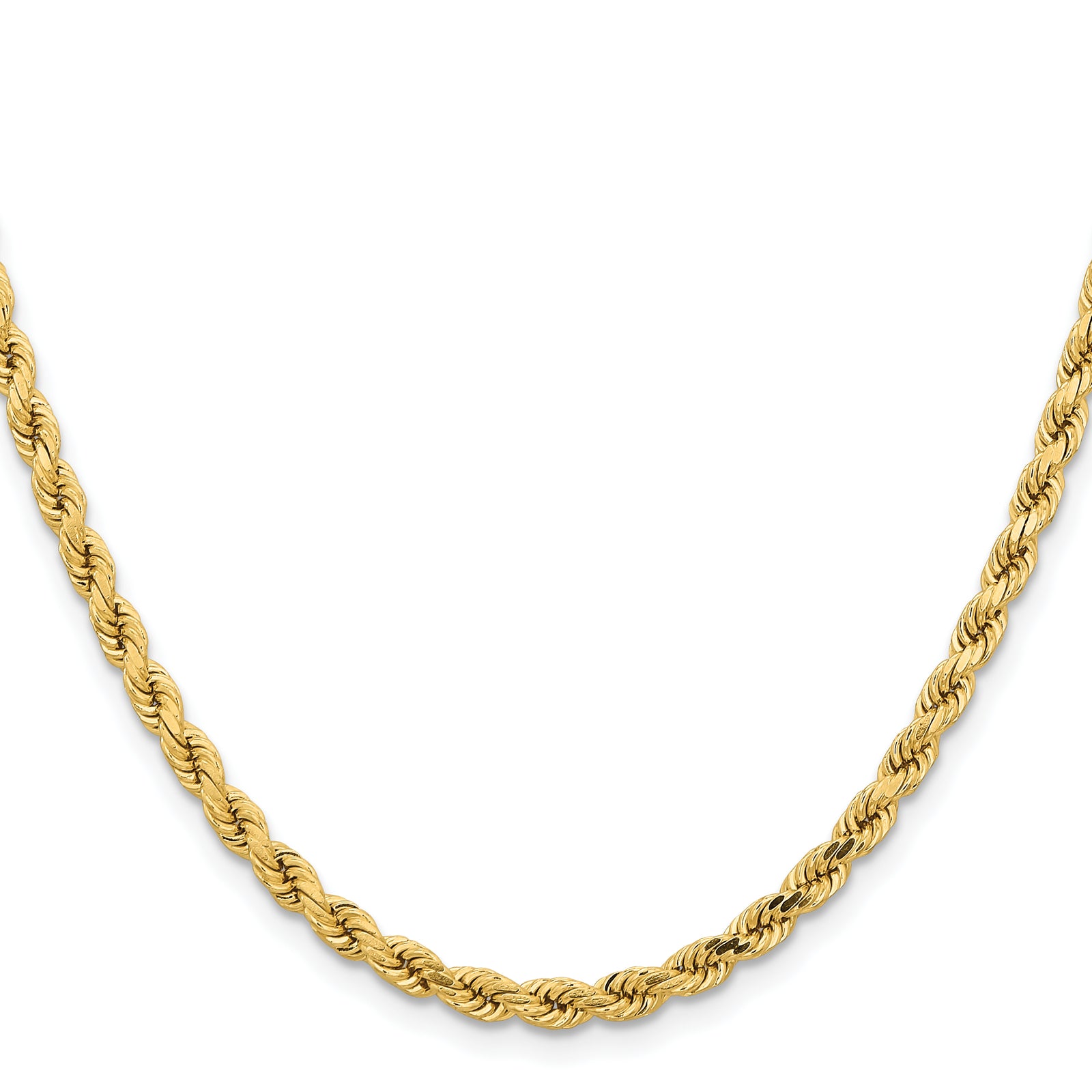 14K 4.25mm D/C Rope with Lobster Clasp Chain
