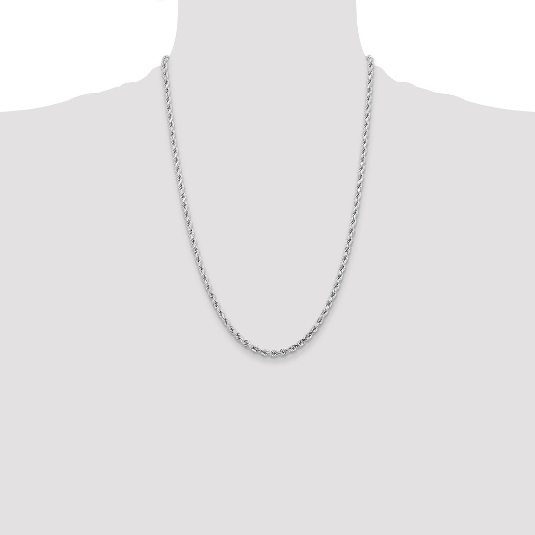 14k White Gold 4.25mm D/C Rope with Lobster Clasp Chain