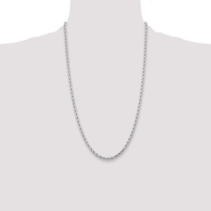 14k White Gold 4.25mm D/C Rope with Lobster Clasp Chain