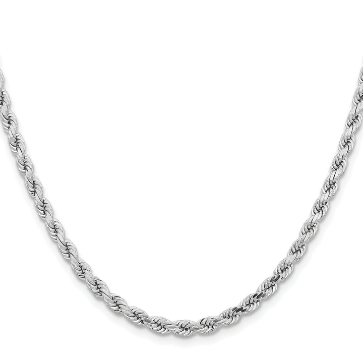14k White Gold 4.25mm D/C Rope with Lobster Clasp Chain