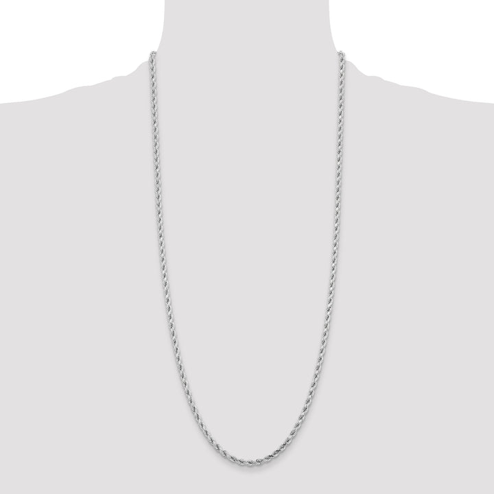 14k White Gold 4.25mm D/C Rope with Lobster Clasp Chain