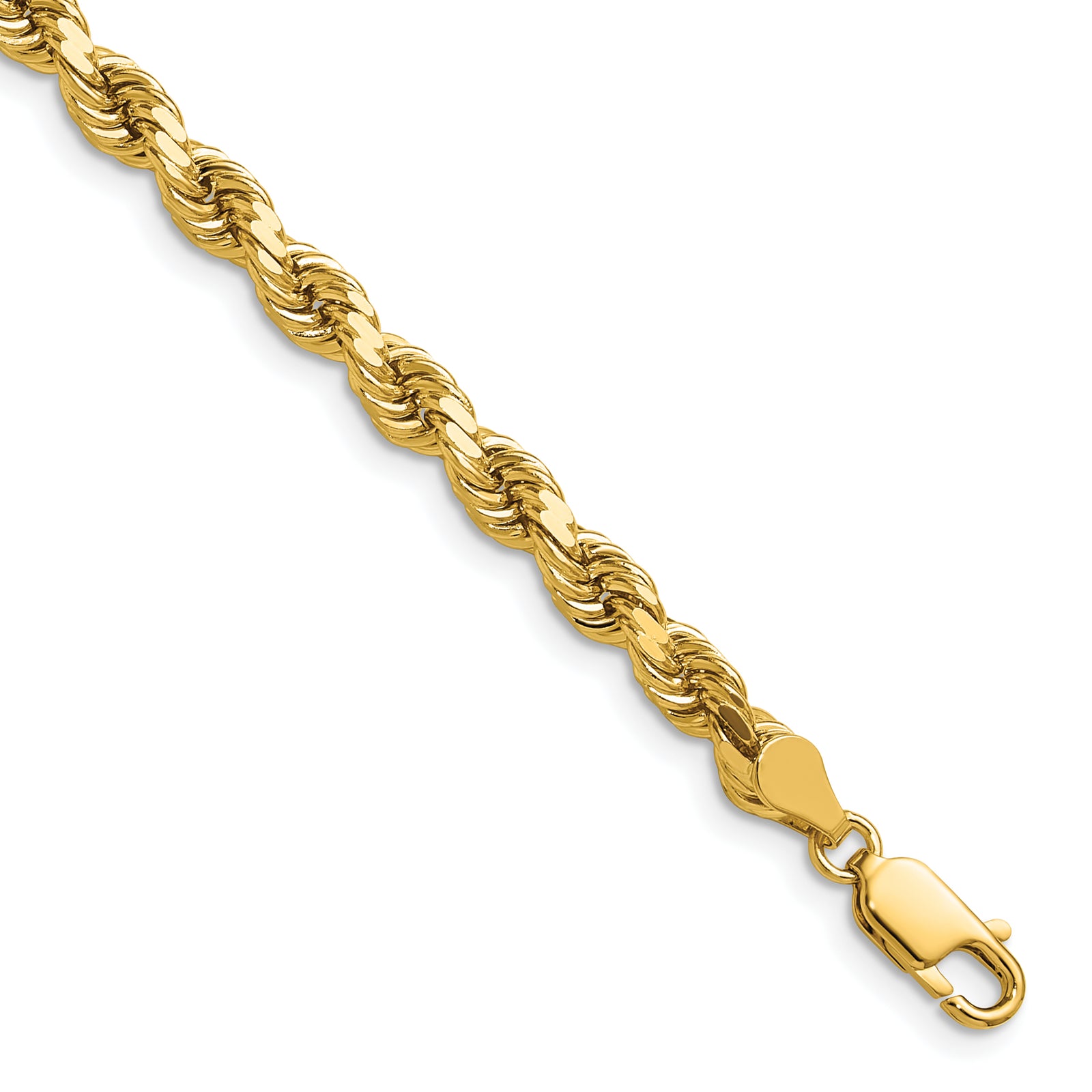 14k 4.5mm D/C Rope with Lobster Clasp Chain