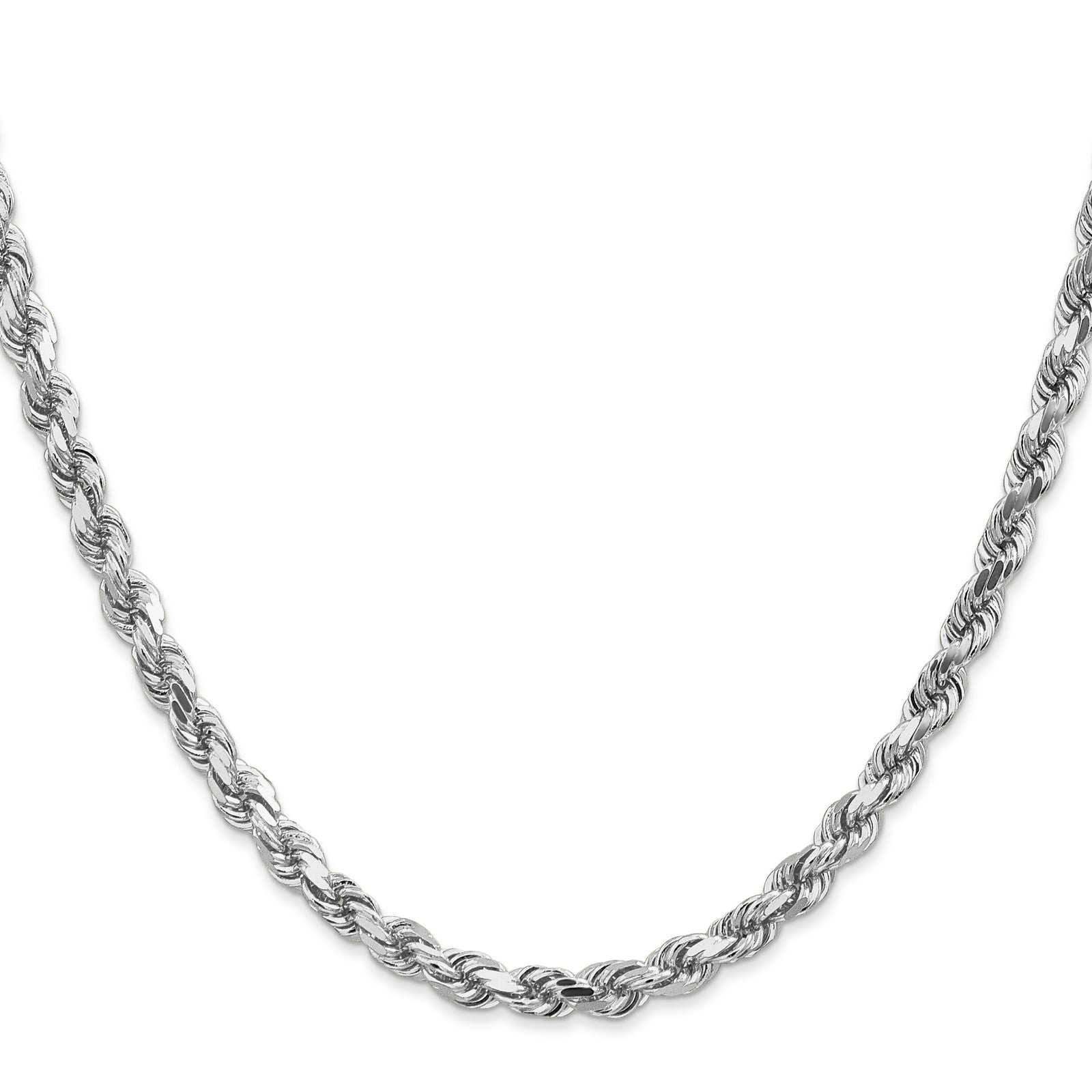 14k White Gold 4.5mm D/C Rope with Lobster Clasp Chain
