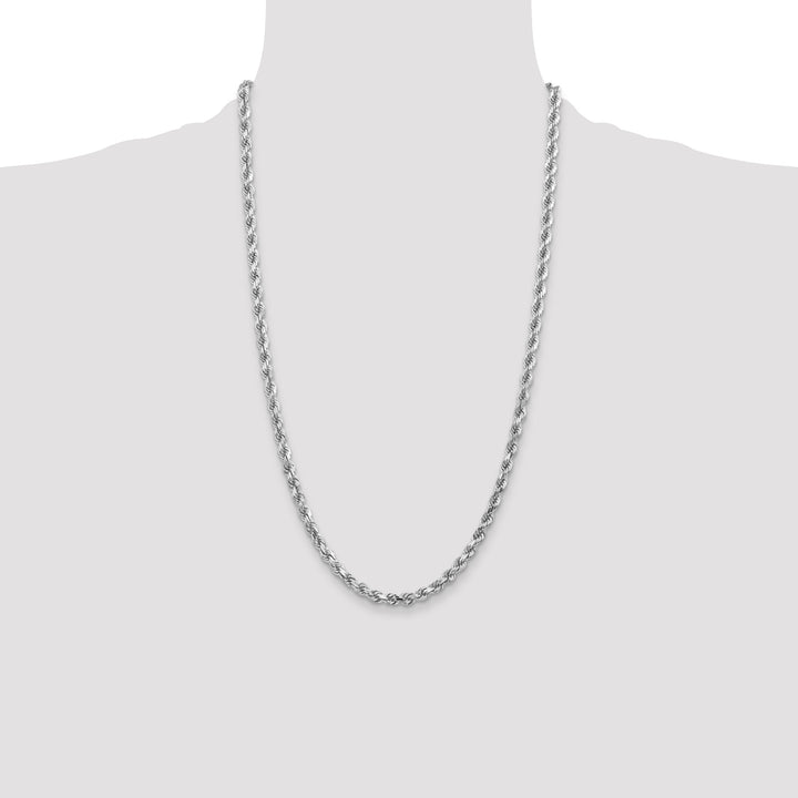 14k White Gold 4.5mm D/C Rope with Lobster Clasp Chain