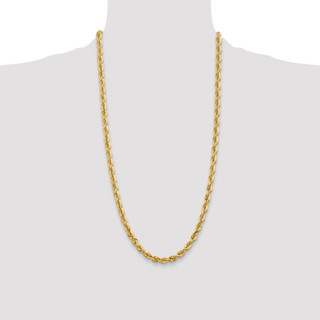 14k 5.5mm D/C Rope with Fancy Lobster Clasp Chain