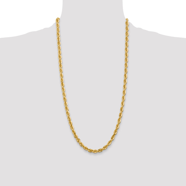 14k 5.5mm D/C Rope with Fancy Lobster Clasp Chain