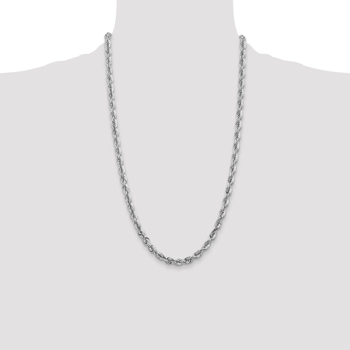 14k White Gold 5.5mm D/C Rope with Lobster Clasp Chain
