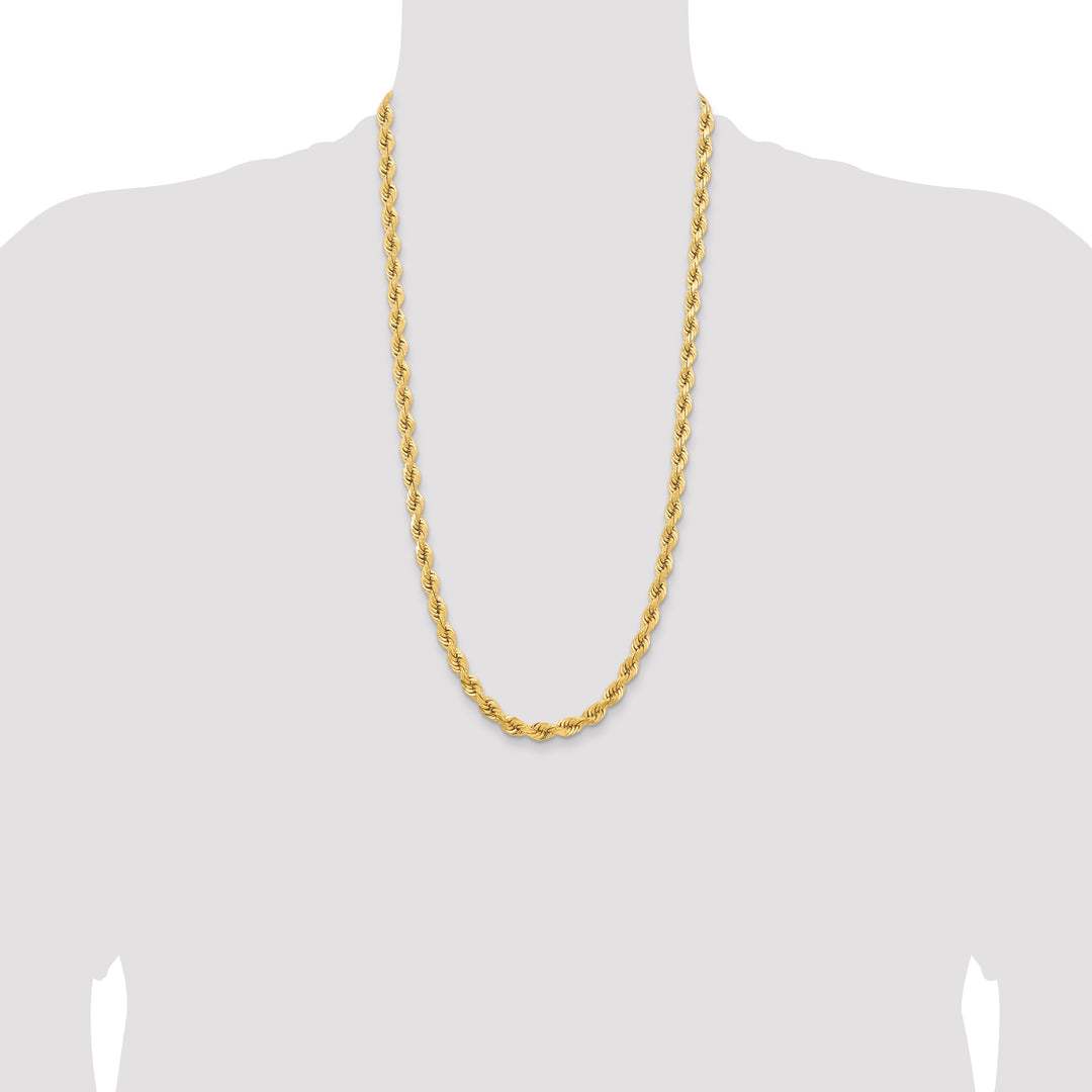 14k 6.5mm D/C Rope Fancy Lobster Clasp Chain