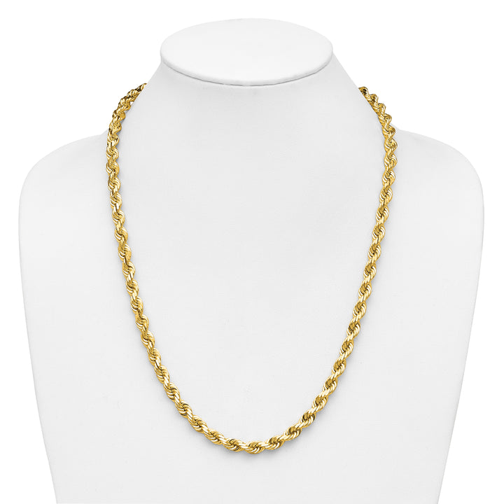 14K 6.5mm  D/C Rope with Fancy Lobster Clasp Chain