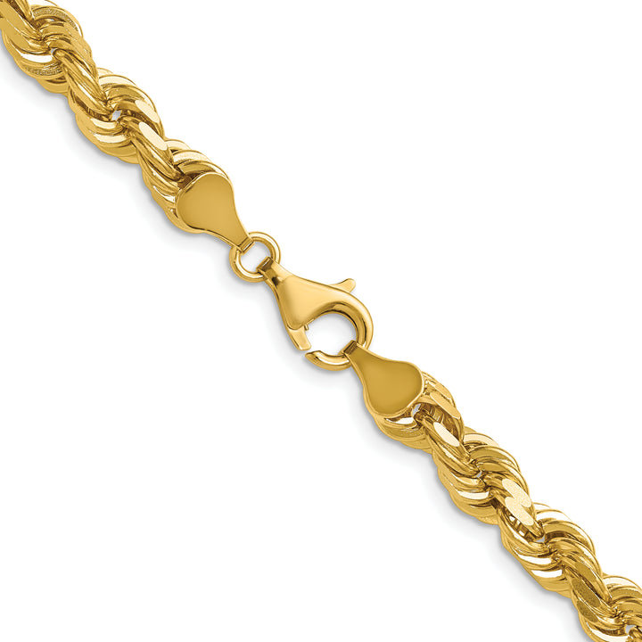 14K 6.5mm  D/C Rope with Fancy Lobster Clasp Chain