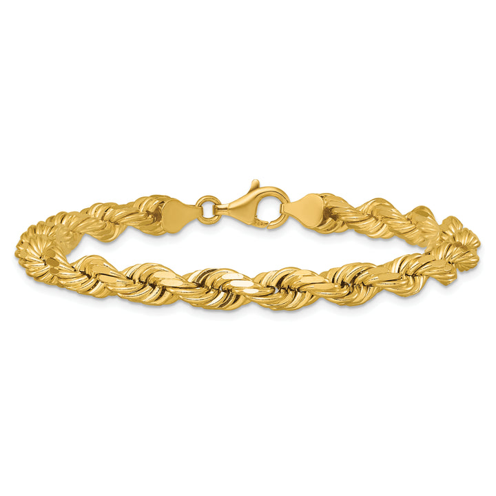 14K 6.5mm  D/C Rope with Fancy Lobster Clasp Chain