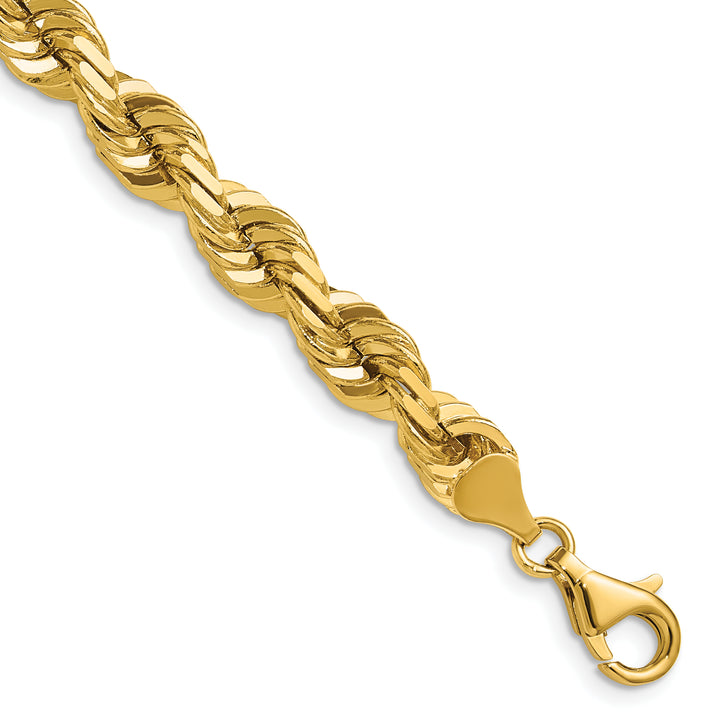 14K 7mm  D/C Rope with Fancy Lobster Clasp Chain