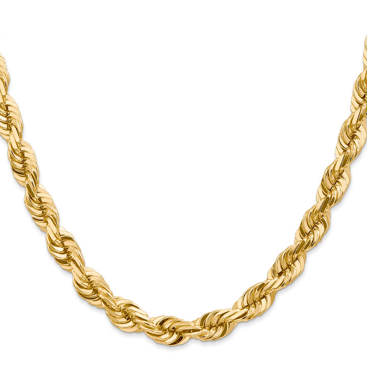 14K 7mm  D/C Rope with Fancy Lobster Clasp Chain