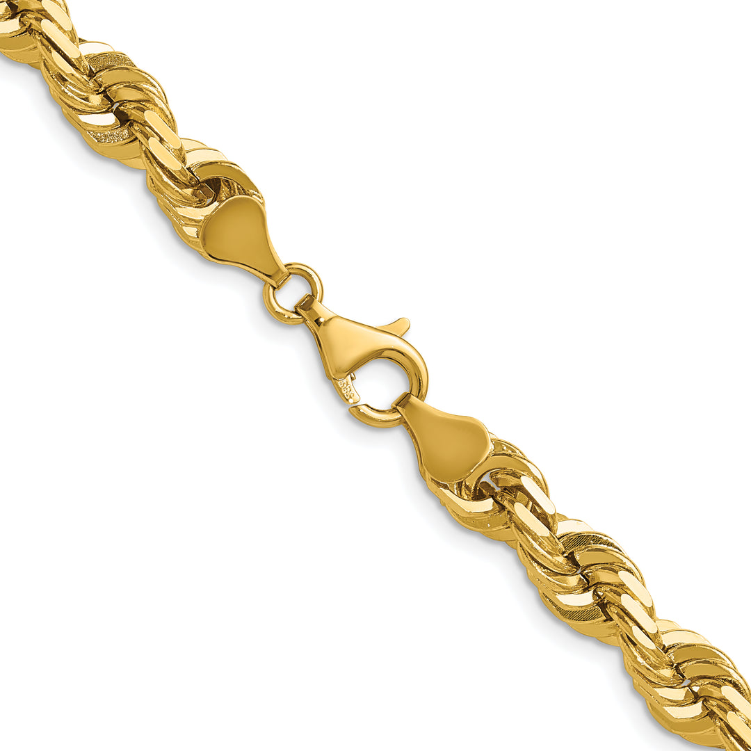 14K 7mm  D/C Rope with Fancy Lobster Clasp Chain