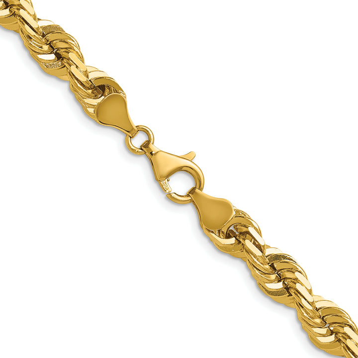 14K 7mm  D/C Rope with Fancy Lobster Clasp Chain