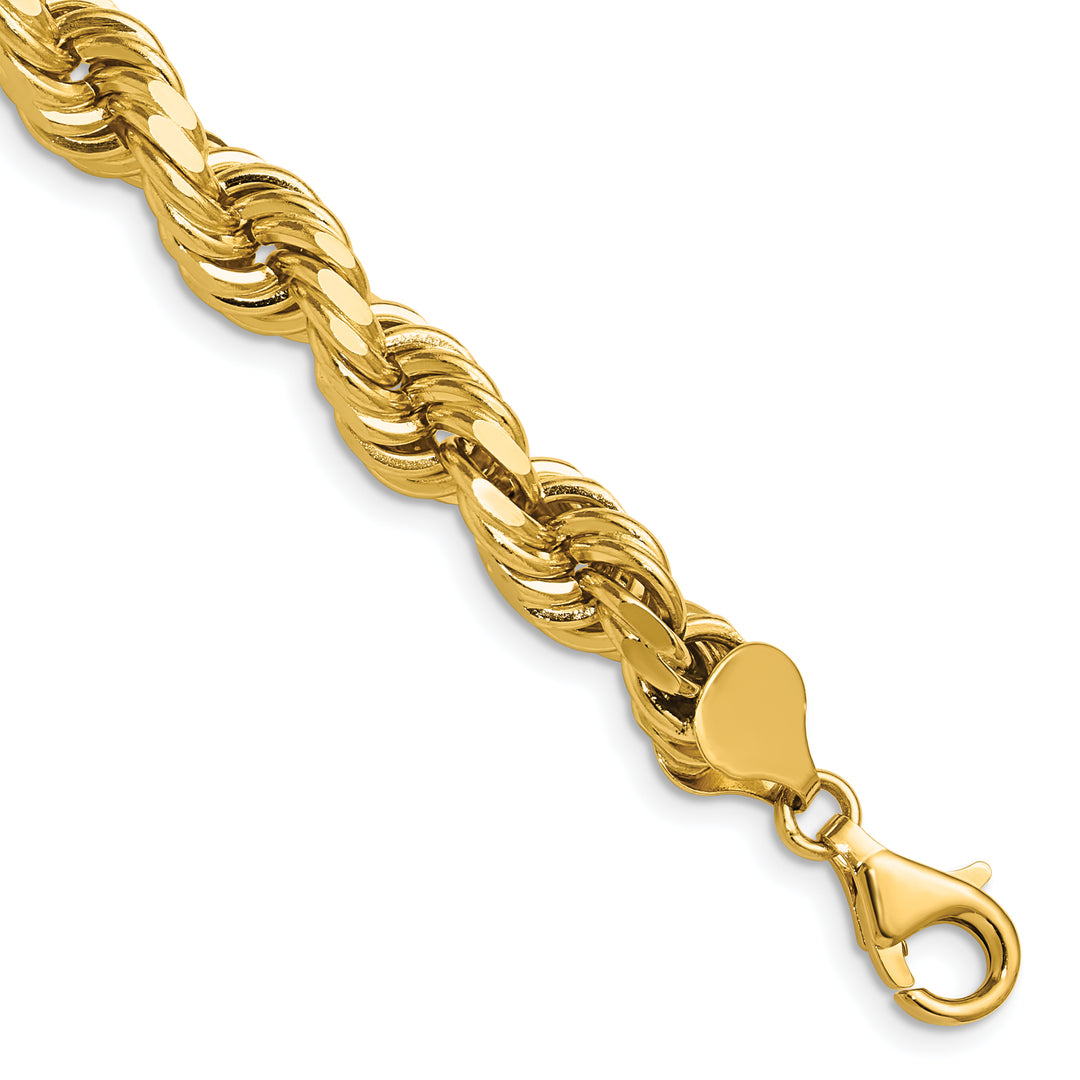 14K 8mm  D/C Rope with Fancy Lobster Clasp Chain