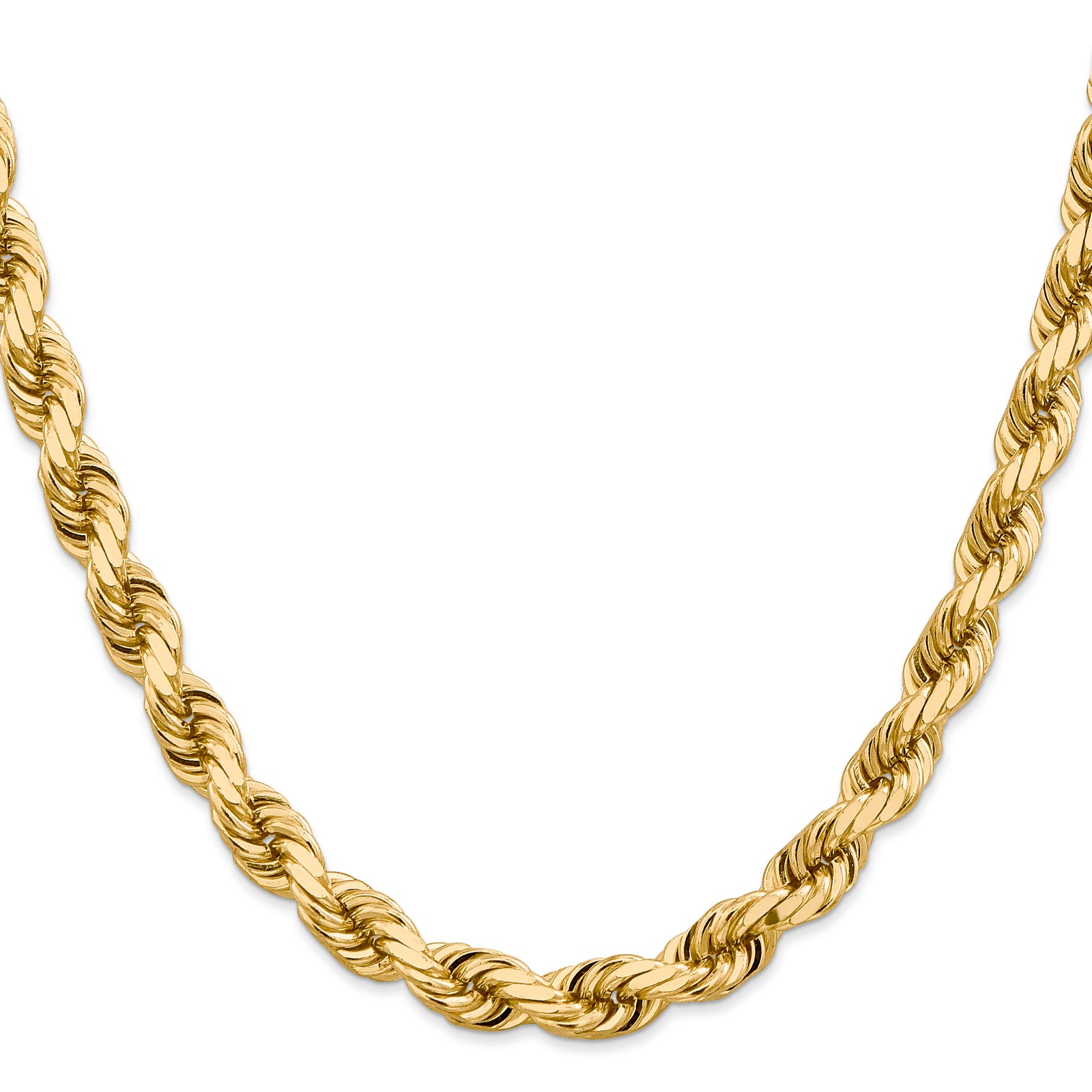 14K 8mm  D/C Rope with Fancy Lobster Clasp Chain