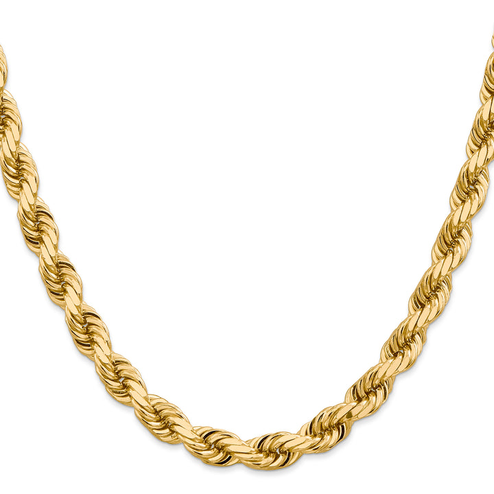 14K 8mm  D/C Rope with Fancy Lobster Clasp Chain