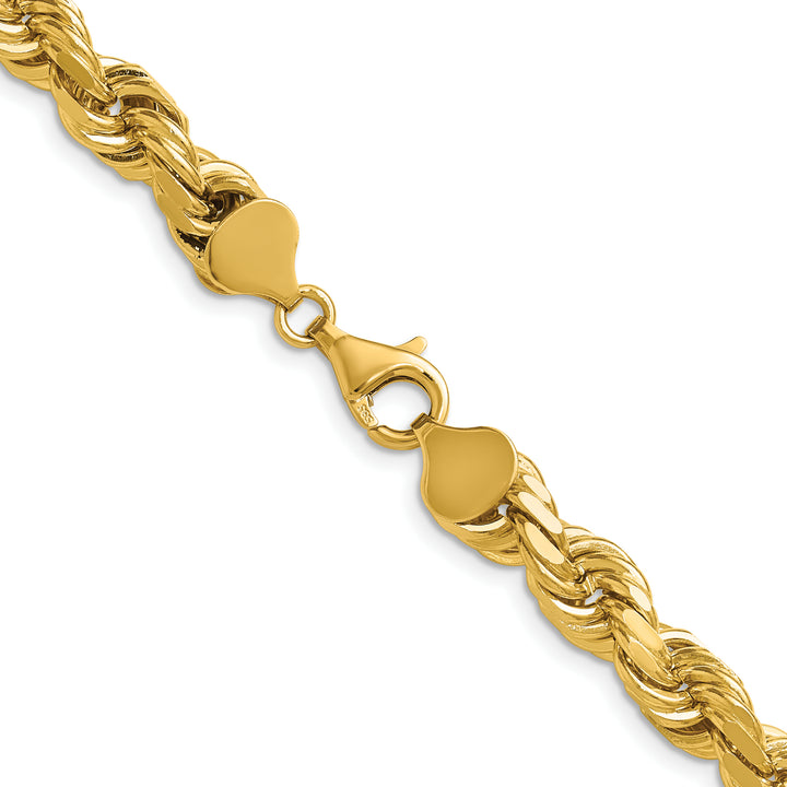 14K 8mm  D/C Rope with Fancy Lobster Clasp Chain
