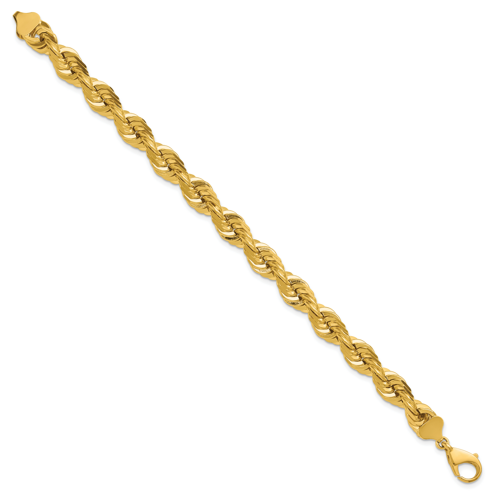 14k 10.0mm D/C Rope Fancy Lobster Clasp Chain