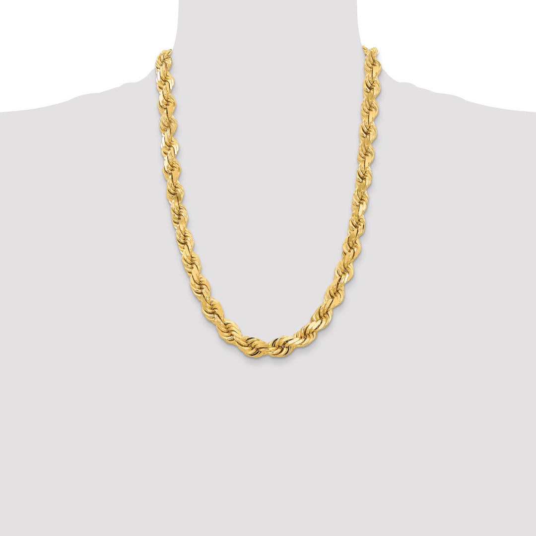 14K 12mm  D/C Rope with Fancy Lobster Clasp Chain