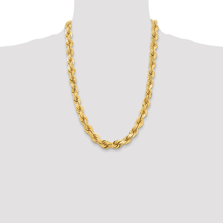 14K 12mm  D/C Rope with Fancy Lobster Clasp Chain
