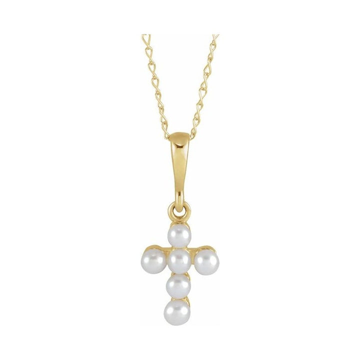 Pearl Youth Cross Necklace or Pendant