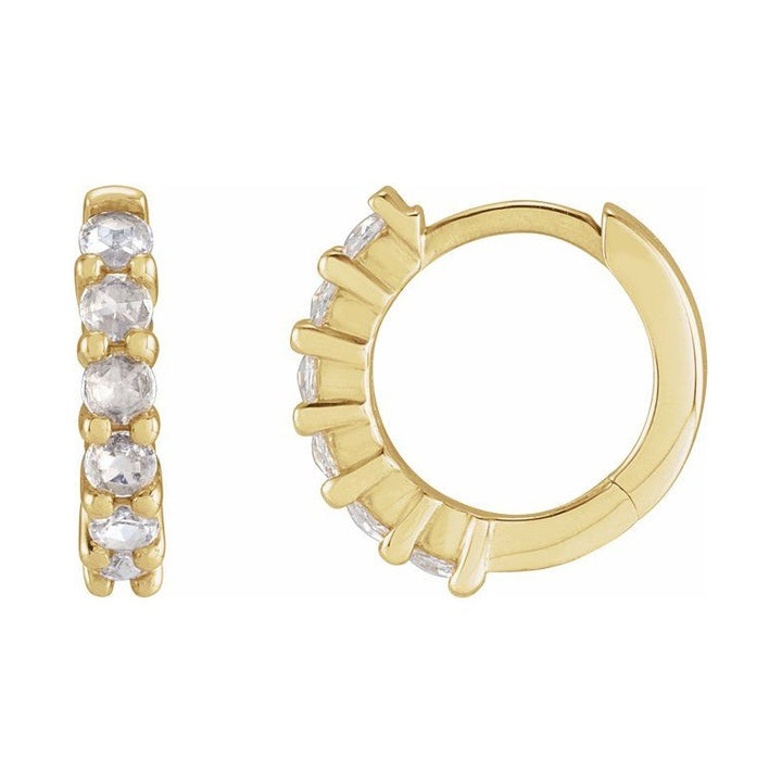 Cabochon Hinged Hoop Earrings