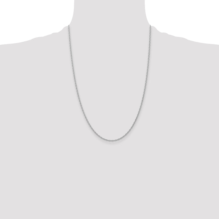 14K White Gold 1.35mm Carded Cable Rope Chain