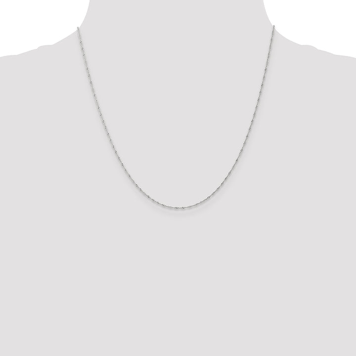 14k White Gold 1mm Carded Singapore Chain