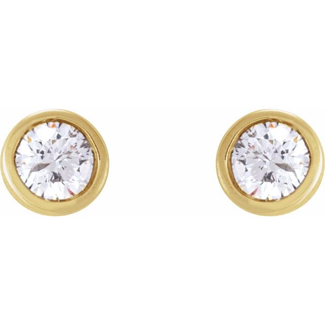 Round Bezel-Set Earrings