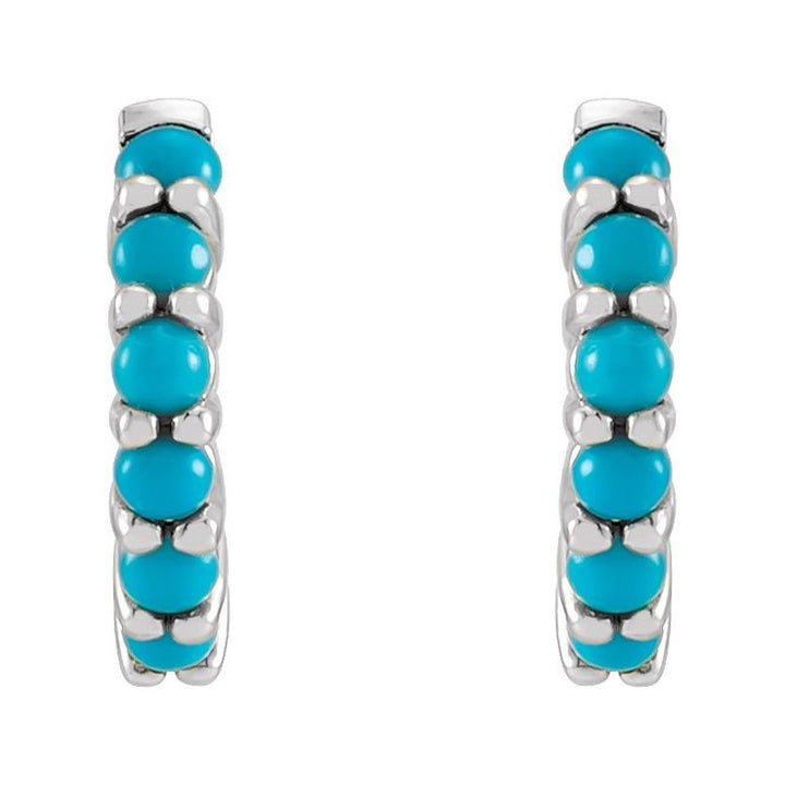 Cabochon Hinged Hoop Earrings