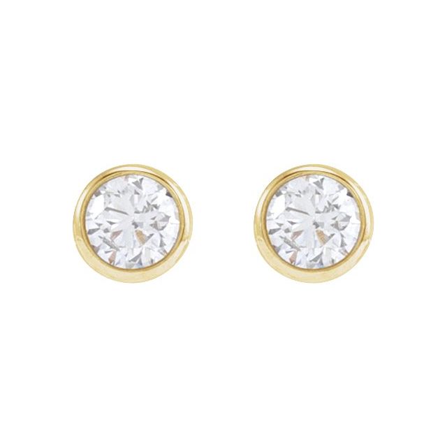 Round Bezel-Set Earrings