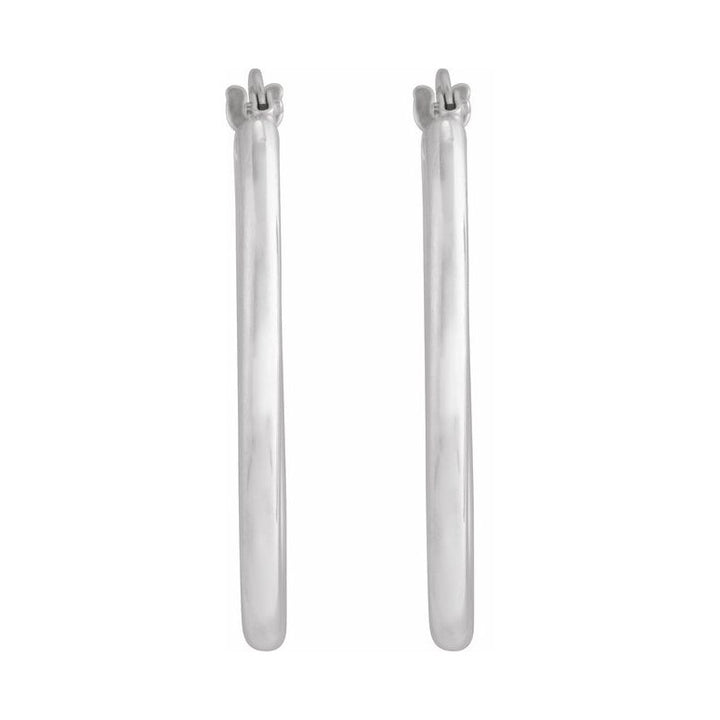 Elongated Oval Tube Hoop Earrings