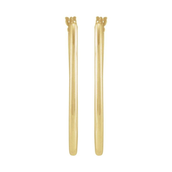 Elongated Oval Tube Hoop Earrings