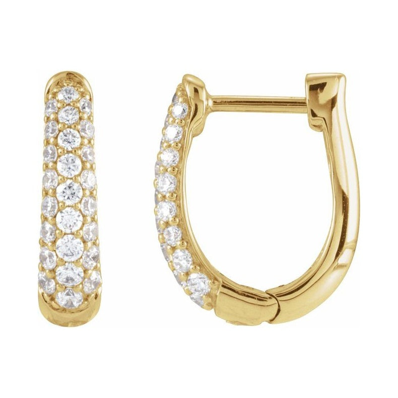 Accented U-Hoop Earrings