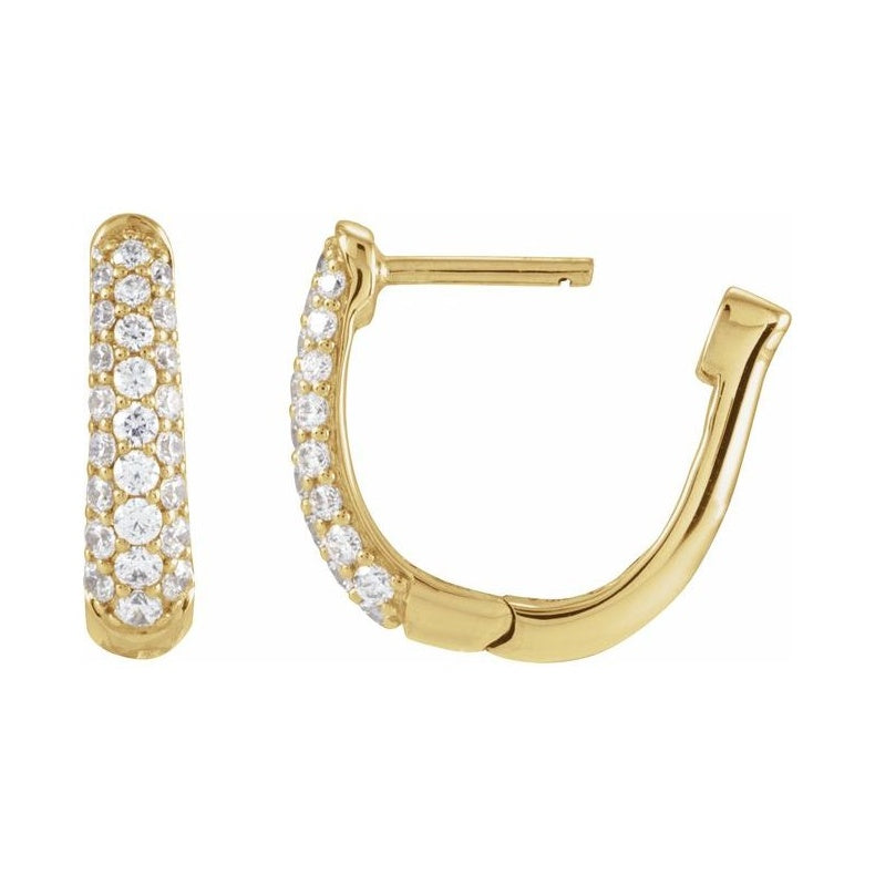 Accented U-Hoop Earrings