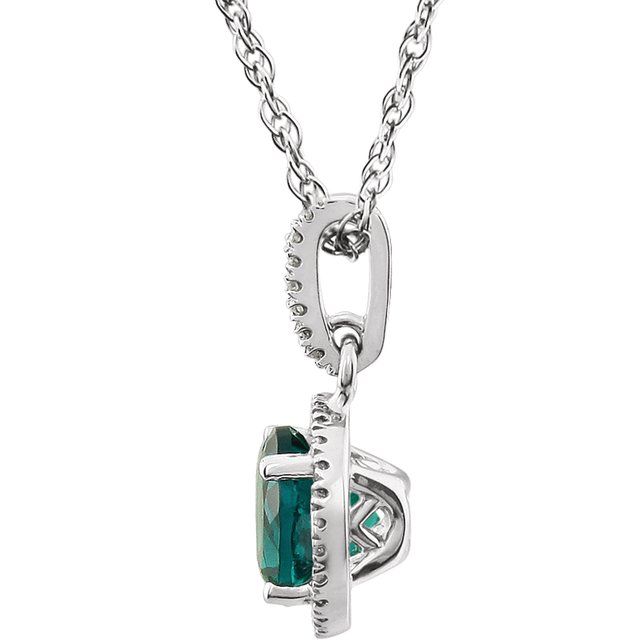 Halo-Style Birthstone Necklace