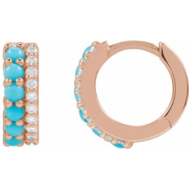 Accented Cabochon Hoop Earrings