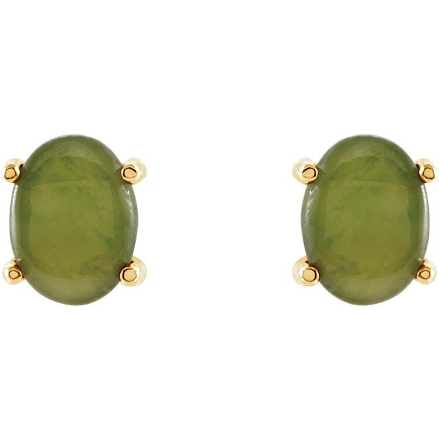 Oval 4-Prong Cabochon Earrings