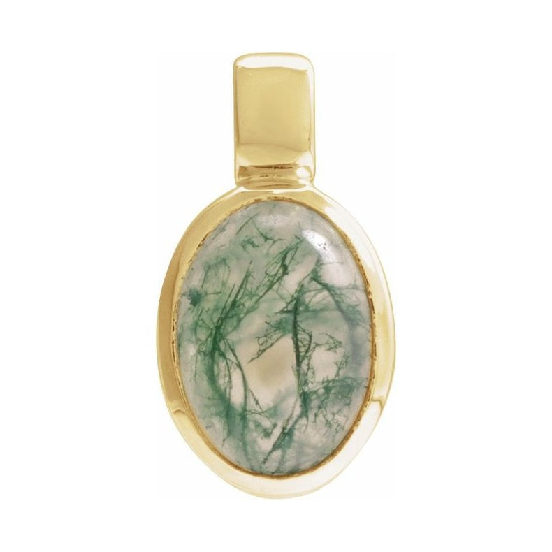 Oval Bezel-Set Cabochon Charm/Pendant