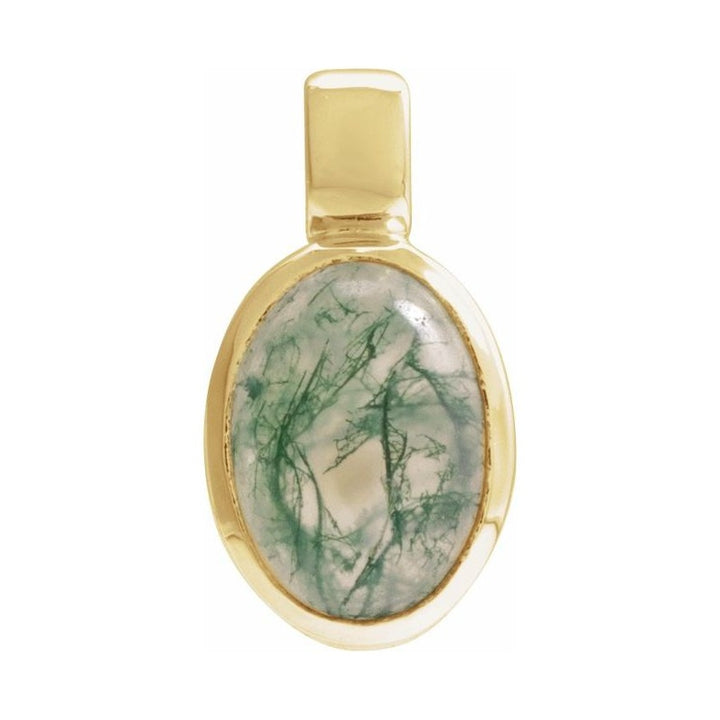 Oval Bezel-Set Cabochon Charm/Pendant