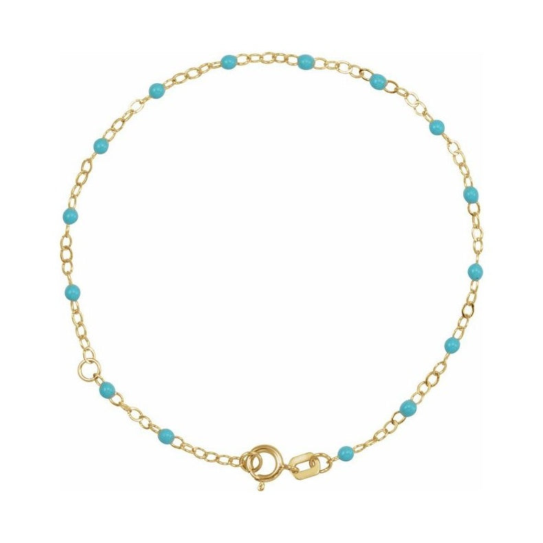 2 mm Enamel Bead Adjustable Chain