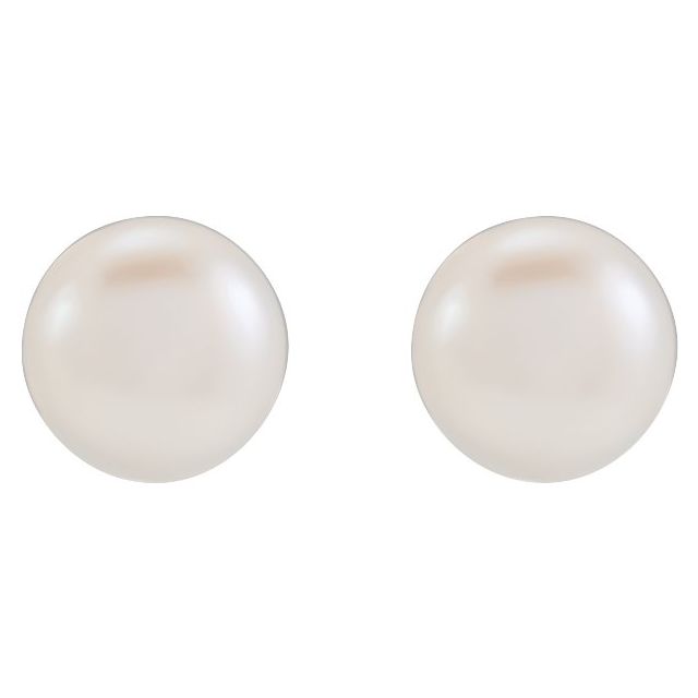 Button Pearl Stud Earrings