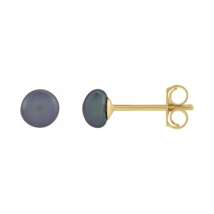 Button Pearl Stud Earrings