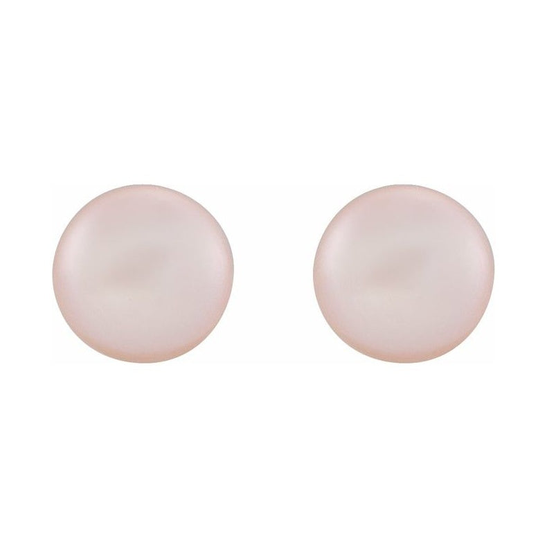 Button Pearl Stud Earrings