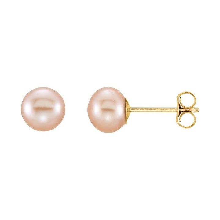 Button Pearl Stud Earrings